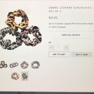 BUNDLE ME Noir NY 3pc NEW Leopard Ombré scrunchies